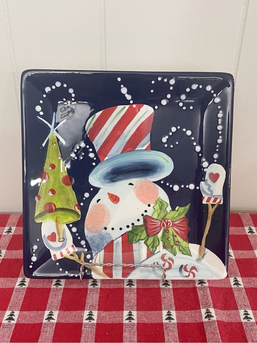 Holiday Snowman Decorative Plate